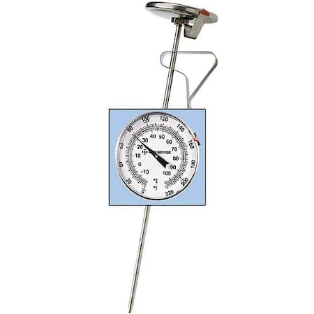 Digi-Sense SS Bimetal Pckt Thermom, 2" Dial, 8" Ste 08080-97